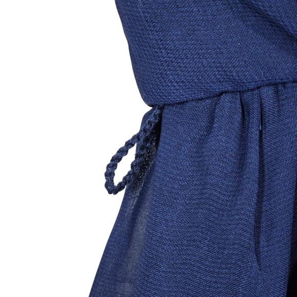 by & by Chevron Print Boho Western High Neck Mini Dress‎ Navy Blue L - Picture 9 of 12